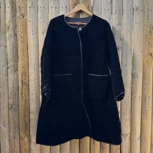 Eileen Fisher velvet Black Quilted Coat
